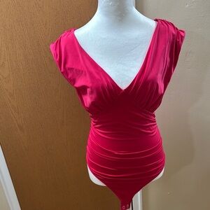 Express Women's Red Bodysuit Top